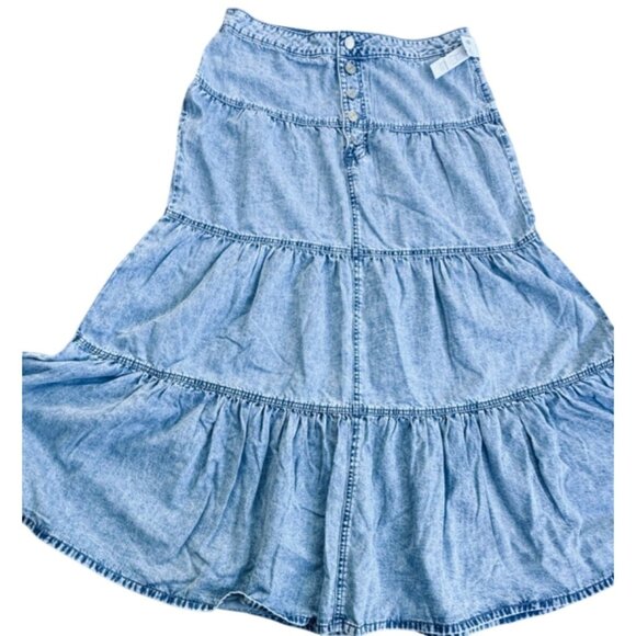 Maurices Dresses & Skirts - Maurices Denim Skirt Original Fit  Size10 High Rise Nonstretch Blue